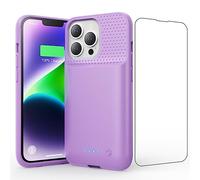Ekrist krist Battery Case for iPhone 13/13Pro/14 (6.1 Inch),Real 7500mAh Battery Charging Case Portable Rechargeable Protective Extended Battery Charger Case for iPhone 13/13pro/14 Purple