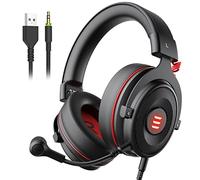 EKSA 7.1 PC Gaming Headset with Microphone, PS4 Gamer Headphones with USB & 3.5mm Cable, Detachable Noise Canceling Mic, Bass Surround Sound, LED, PS5 Gaming Headset for Xbox One, Switch, Laptop