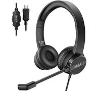 EKSA H12E USB Headset with Microphone, Computer Headphone with Environmental Noise Cancellation Mic, Volume & Mute Control, Business Headsets for Laptop, Home, Office, Remote Learning