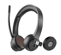 EKSA H16 Bluetooth HeadSet V5.2, Wireless Headset with Microphone Noise Canceling & USB Dongle, 55Hrs Playtime, Mic Mute, for Office/Call Center/Zoom/Teams