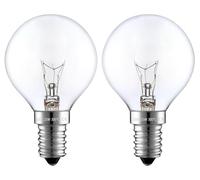 EKSAVE 25W E14 Wax Warmer Bulbs, Dimmable, 2700K Warm White G45 Small Edison Screw (SES),230V for UK Scentsy Standard Wax Warmers,Wax Melt Burner, Oven Lamp, Up to 300°C, Pack of 2