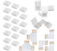 EKSAVE 4 Pin RGB LED Light Strip Connectors 2 Pcs T Shape+3 Pcs L Shape+5 Pcs Gapless for SMD 5050 Multicolor LED Strip