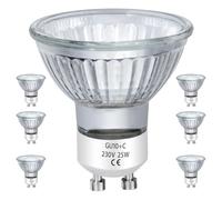EKSAVE GU10 Halogen Bulbs 25W 230V MR16 for Track,Recessed,Accent Lighting,Ceiling Light,Range Hood, Dimmable Warm White, Pack of 6