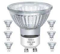 EKSAVE GU10 Halogen Bulbs 50W 230V MR16 for Track,Recessed,Accent Lighting,Ceiling Light,Range Hood, Dimmable Warm White, Pack of 6