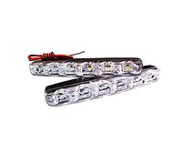 EKSAVE High Power 6W 12V 6000K Xenon Slim COB LED DRL Daytime Running Light Lamp Daylight Lamp For Car SUV Sedan Coupe Vehicle Universal Xenon White, pack of 2