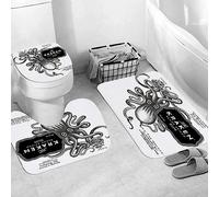 EKSED 3 Pieces Bath Mat Set, Soft Superfine fiber Bathroom Rugs Mat,Spirits Kraken Black Spiced Rum,Machine Washable & Non Slip Bath Mats for Bathroom, Tub, Shower