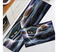 EKSED Kitchen Mats Non slip Washable Kitchen Rugs Doormat Carpet Floor Mat,Doctor Who Tardis Dans Starry Fantasy Background,2 Piece Kitchen Mats for Home Decoration (40x60+40x120cm)