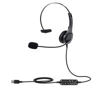 EKSED Single-Sided B rded Headset Call Center Monaural Headphone with Adjtable phone Mute Volume ntrol Button for Office mputer PC Lap