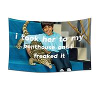 Eksent Lustiger Wandteppich mit Aufschrift "I Took Her to My Penthouse and I Freaked It", Motiv "King's Dead Jay Flag Rock" (90x150 cm, strapazierfähig, Wohnheim, Männerhöhle