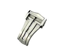 EKSIL 18mm 20mm Pointed Deployment Watch Buckle For Omega Rubber Leather Strap Black Rose Gold Stainless Steel Butterfly Clasp(Silver Pointed,18mm)