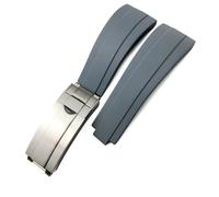 EKSIL 19mm 20mm 21mm Rubber Watch band for Rolex Yacht Master Submariner Daytona GMT Strap OYSTERFLEX DEEPSEA Silicone Watchband Tools(Gray,21mm)
