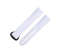 EKSIL 20mm Curved End Watch Band For Omega Strap For AT150 Seamaster 300 Planet Ocean De Ville Speedmaster New White High Density Nylon Cowhide Watchbands(White 3)