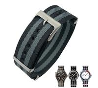 EKSIL 20mm High Density Nylon Canvas Strap Fit for Omega Seamaster 300 Speedmaster AT150 Aqua Terra Soft Watchband Gift Tools(007 black gray)