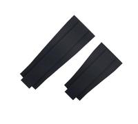 EKSIL 22mm Flat End Watch Belt Soft Fluororubber Rubber Watchband For Rolex Strap For Deepsea Sea-Dweller Sky Dweller Bracelet(Black 2)