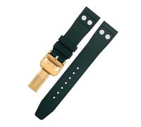EKSIL 22mm Nature Fluororubber FKM Rubber With Rivet Watchband For IWC Big Pilot Mark Portugieser Soft Wristband(Green4,22MM)