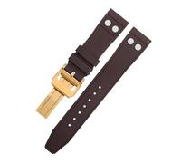 EKSIL 22mm Nature Fluororubber FKM Rubber With Rivet Watchband For IWC Big Pilot Mark Portugieser Soft Wristband(Brown3,21MM)