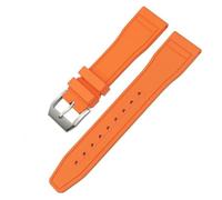 EKSIL 22mm Soft Fluororubber FKM Watchbands For IWC Big Pilot Portofino Natural Rubber 21mm 20mm Watch Strap(Orange Pin,20mm)