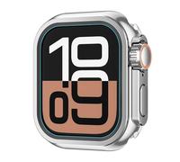 EKSIL Alloy Watch Case For Apple Watch Case Ultra 49mm Case Series S10 46mm S9 S8 S7 S6 S5 S4 SE 44MM 45MM Protector Frame Cover Metal Bumper Case(Bright silver,46MM)