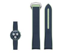 EKSIL Curved End watches Band NEW Rubber Silicone Watchbands 20mm Watch Strap For Omega X Swatch Joint MoonSwatch celestial Sports(Green)