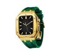 EKSIL For Apple Watch Band 44/45mm Mod Kit Accessories，Replacement Silicone Watch Strap Compatible With IWatch SE/4/5/6/7/8/9/ Series Watch DIY Gold Watch Case(C,44mm)