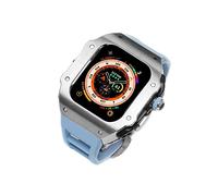 EKSIL For Apple Watch Ultra 49MM Titanium Alloy RM Mod Case With Fluorine rubber band Modification Kit Set Bracelets and Metal Bezel(R)