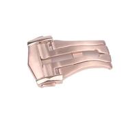 EKSIL For Omega Belt Buckle Short Brushed 316L Stainless Steel Folding Buckle 18MM Fold Over Clasp Watch Accessories(Rose gold,18mm)