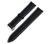 EKSIL For Omega Planet Ocean Seamaster 300 Speedmaster Fabric Leather Canvas 21mm 22mm Watch Strap 19mm 20mm High Density Nylon Watchbands (Color : Black white Round, Size : 20mm)