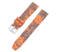EKSIL For Omega Swatch MoonSwatch Curved End Silicone Rubber Bracelet Men Women Sport Watch Band Accessorie 20mm(Mosaic orange01)