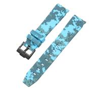 EKSIL For Omega Swatch MoonSwatch Curved End Silicone Rubber Bracelet Men Women Sport Watch Band Accessorie 20mm(Mosaic light blue02)
