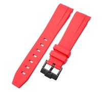 EKSIL For Omega Swatch MoonSwatch Curved End Silicone Rubber Bracelet Men Women Sport Watch Band Accessorie 20mm(Red02)
