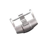 EKSIL Merjust 24mm Silver Black Rose Gold Brushed Matte Stainless Steel Pin Buckle Clasp For Ap Royal Oak Watch With Word(Silver,24mm no logo)