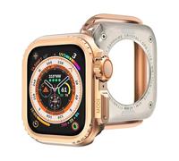 EKSIL Metal Bumper Case For Apple Watch S10 42mm S10 46mm 45mm 44mm Protector Frame Cover For iWatch Series 9 8 7 6 5 4 SE Change To Ultra 2 49mm(Rose Gold,45mm)