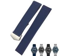 EKSIL Natural Rubber Watchband 20mm 22mm Fit for TAG Watch Heuer Aquaracer 300 500 Diving Strap Sports Silicone Wristband (Color : Blue silver, Size : 22mm(43mm Dial))