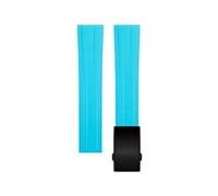 EKSIL Quick Release Fluorine Rubber Watch Strap Band Men And Women FKM Rubber Watch Band 18MM 19MM 20MM 21MM 22MM Custom Design Your Own LOGO On Buckle(Light Blue Black Buckle,18mm)