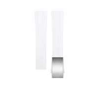 EKSIL Quick Release Fluorine Rubber Watch Strap Band Men And Women FKM Rubber Watch Band 18MM 19MM 20MM 21MM 22MM Custom Design Your Own LOGO On Buckle(White Silver Buckle,20mm)