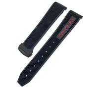 EKSIL Rubber Silicone Soft Watchband 19mm 21mm 20mm Fit for Omega Speedmaster 326 Watch Strap Seamaster 300 Black Sport Bracelet Tools(Red black,19mm)