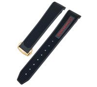 EKSIL Rubber Silicone Soft Watchband 19mm 21mm 20mm Fit for Omega Speedmaster 326 Watch Strap Seamaster 300 Black Sport Bracelet Tools(Red rose,20mm)