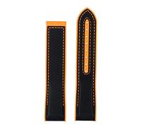 EKSIL Rubber Silicone Watch Strap Nylon Watchband For Omega Seamaster 300 Speedmaster 8900 Planet Ocean Tools 20mm 22mm Watchbands(Black orange-no bk,20mm)