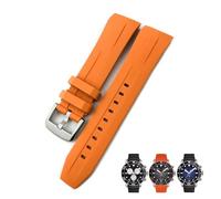 EKSIL Rubber Watchband 21mm 22mm，For Tissot T120417 T120407 SEASTAR Sport Diving Watch Strap Black Orange(Orange Silver,22mm)