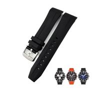 EKSIL Rubber Watchband 21mm 22mm，For Tissot T120417 T120407 SEASTAR Sport Diving Watch Strap Black Orange(Black Silver,22mm)