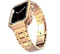 EKSIL Stainless Steel Strap For Apple Watch Ultra band 49mm 38/40/41mm 42/44/45mm S10 42MM 46MM Bracelet For s 10 9 8 7 Se 6 5 4 Se Watchbands(Rose gold and case,40mm)