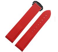 EKSIL Waterproof Silicone Watch Band For Omega Comas Strap Meidus Rudder Rubber Watch Strap 22mm(Red-black,21mm)