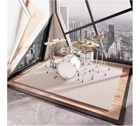 EKsma 6mm Thick Soundproof Drum Mat Acoustic Pads,Rug Runner for Upright Piano and Drum,Non-Slip Floor Mat Carpet for Living Room Cinema Gym Dance House(Beige,100 * 100cm)
