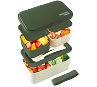 EKsma Adult Bento Box, All-in-One Japanese Stackable Lunch Box with Removable Utensil Set and Sealing Strap, Food Container Ideal for Meal Prep, Work, and On The Go