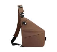 EKSMA Anti Theft Crossbody Bag, Travel Sling Bag for Women and Men, Chest Shoulder Bag(Brown,Right-Handed)