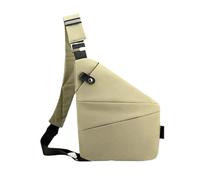 EKsma Anti Theft Crossbody Bag, Travel Sling Bag for Women and Men, Chest Shoulder Bag(Cream,Right-Handed)