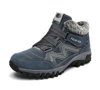EKsma Men Winter Snow Boots Water Resistant Warm Fur Lined Anti Slip Work Ankle Shoes Casual Lightweight Hiking Outdoor Trekking Boot(Blue,12.5)