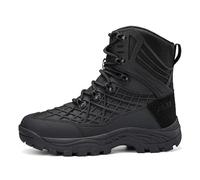 EKSMA Men's Waterproof Side Zipper Outdoor Combat Boots, Tactical, Work Lightweight Comfortable Orthopedic Hiking(Black,8)