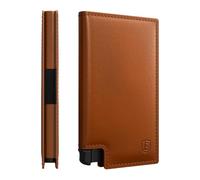 Ekster Parliament Leather Card Holder | Smart RFID Wallet for Men | Minimalist & Slim Wallet with Quick Card Access Metal Card Holder (Caramel)