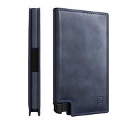 Ekster Parliament Leather Card Holder Wallet | Smart RFID Wallet for Men | Minimalist & Slim Wallet with Quick Card Access Metal Card Holder (Steel Blue)